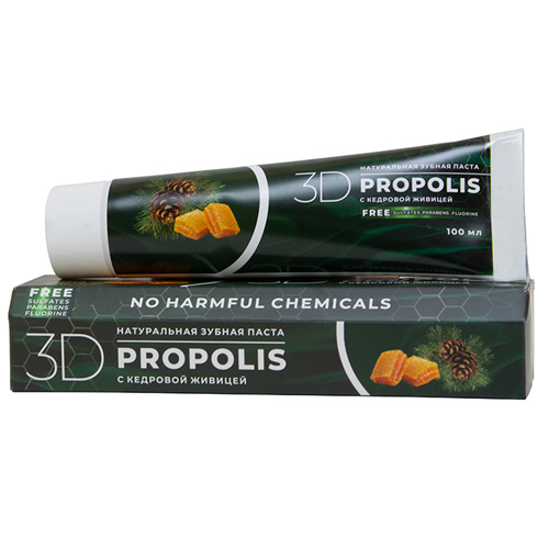 Зубная паста прополисная с живицей и экстрактами трав "3D Propolis"