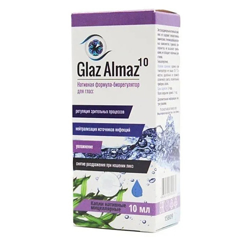 Glaz Almaz капли нативная формула-биорегулятор для глаз, 10 мл