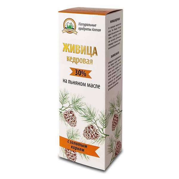 Живица кедровая на льняном масле с золотым корнем,100 мл