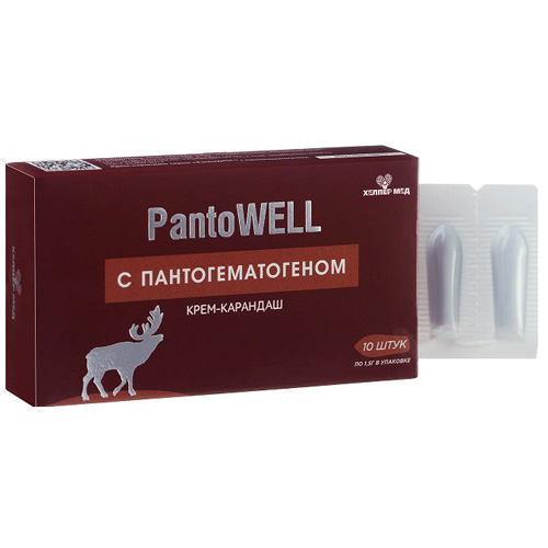 Крем-карандаш «PantoWELL» с пантогематогеном, 10 шт.