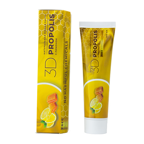 Зубная паста прополисная с лимоном и экстрактами трав «3D Propolis»