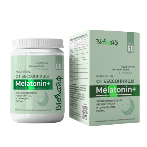 "Melatonin+" Комплекс от бессонницы, 60 капс, 500 мг