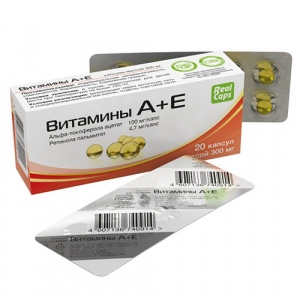 Витамин А+Е, 300 мг, 20 капс.